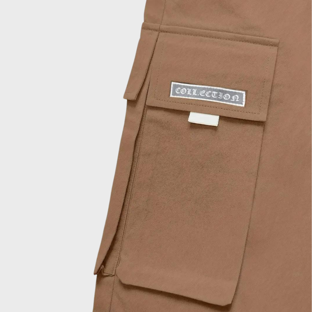Montévre™ | Pantalon cargo pour homme – Pantalon de streetwear violet avec poches à fermeture éclair et bords extensibles