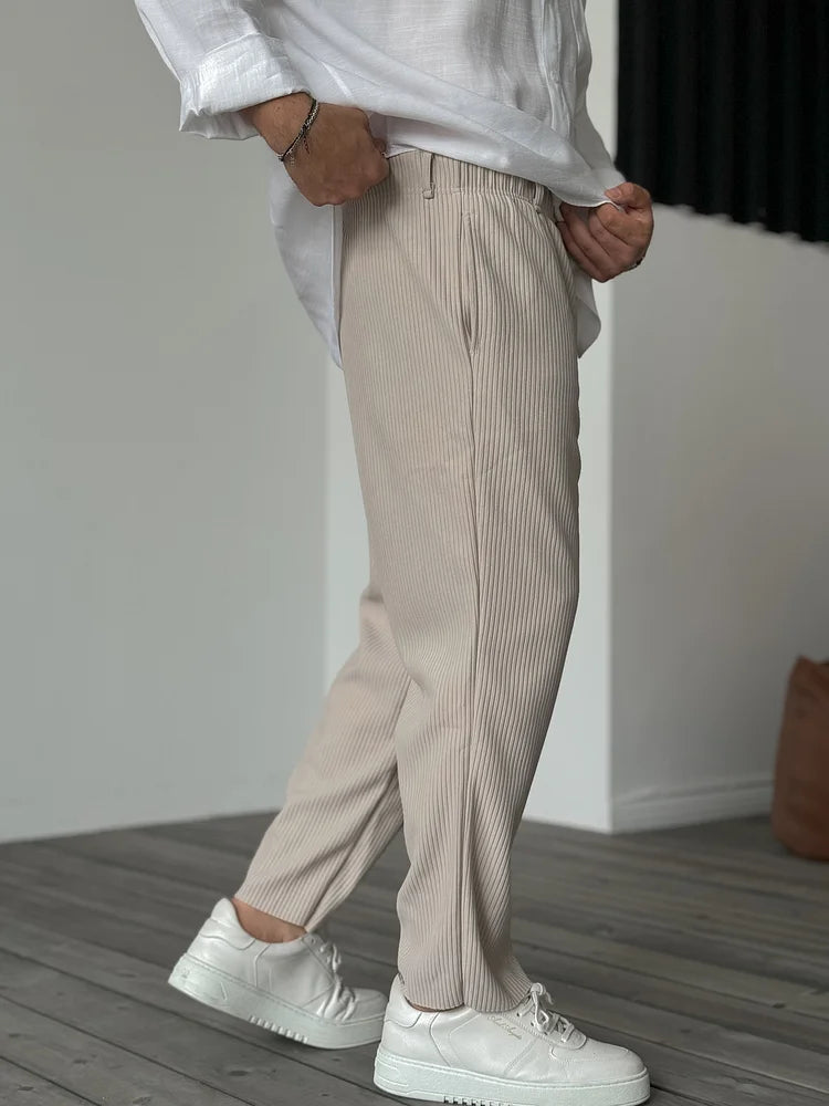 Montévre™ | Pantalon Plissé pour Hommes à Coupe Relax – Style Quotidien Élégant et Confortable